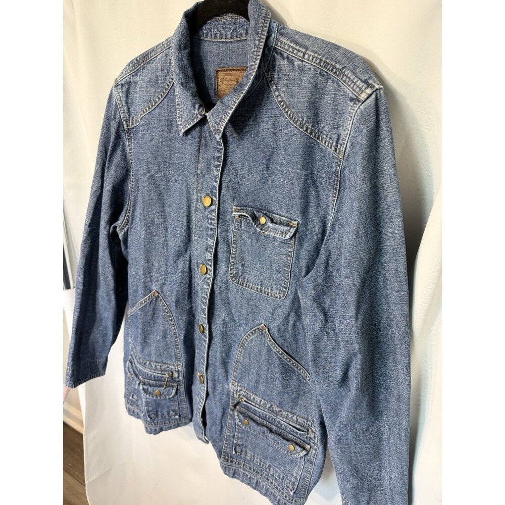 Vintage Ralph Lauren Polo Jean CO Denim Field Jacket Blue Chore Coat XL - Picture 3 of 6